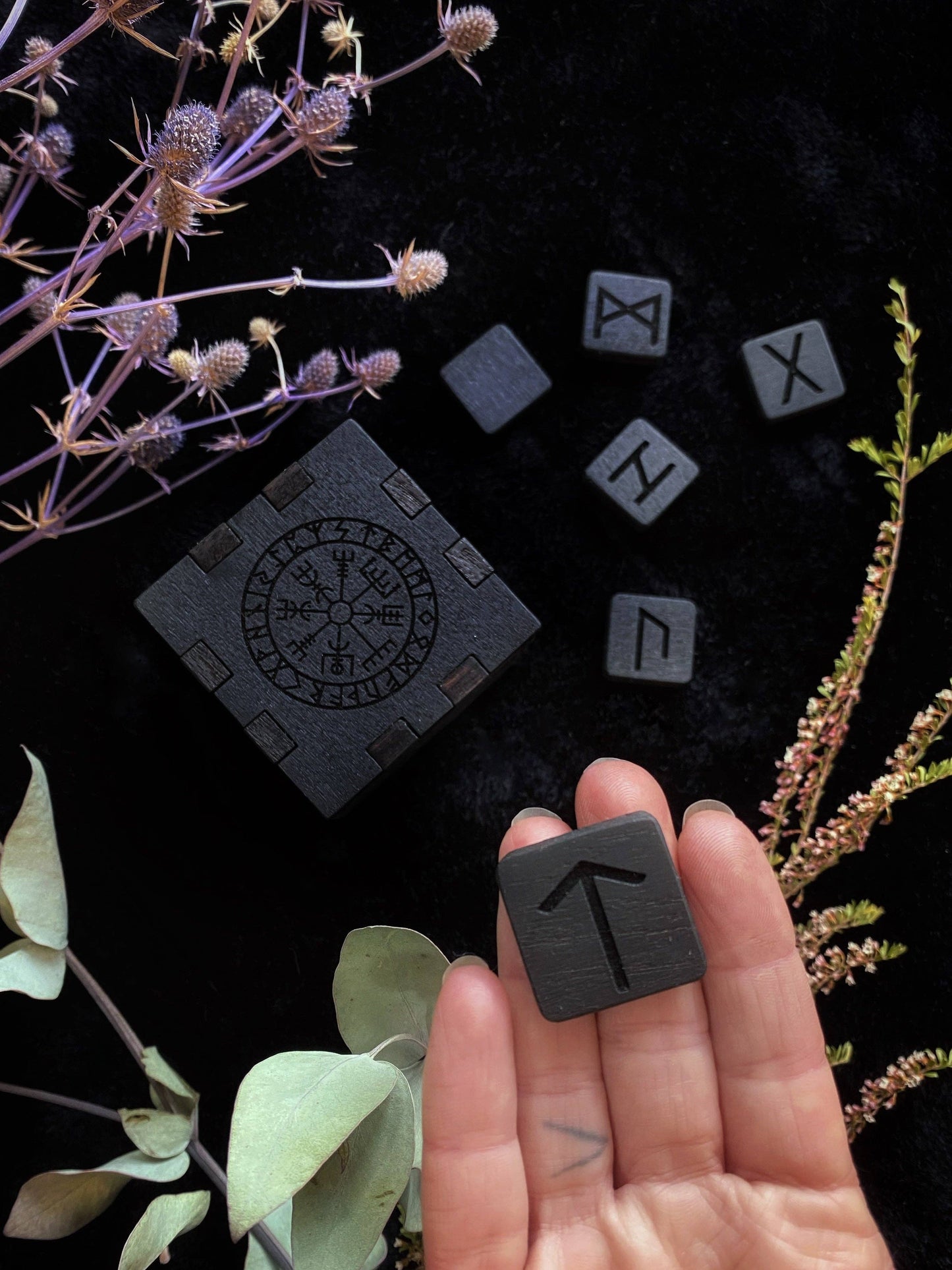 Vegvisir (Protection) | Elder Futhark Box and Runes | Iron Soaked