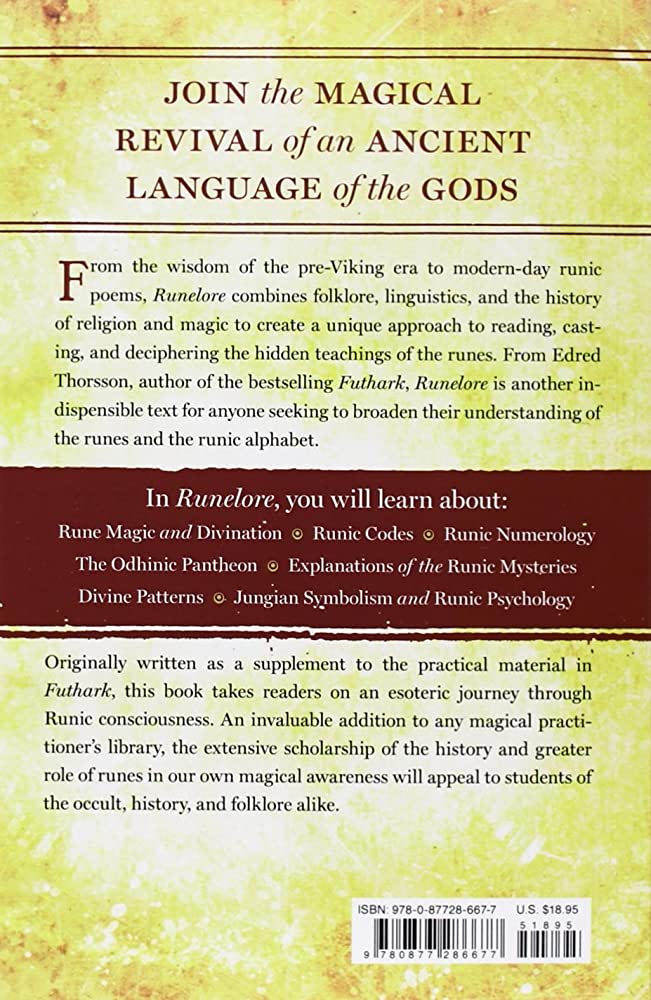Runelore, Handbook of Esoteric Runology by Edred Thorsson