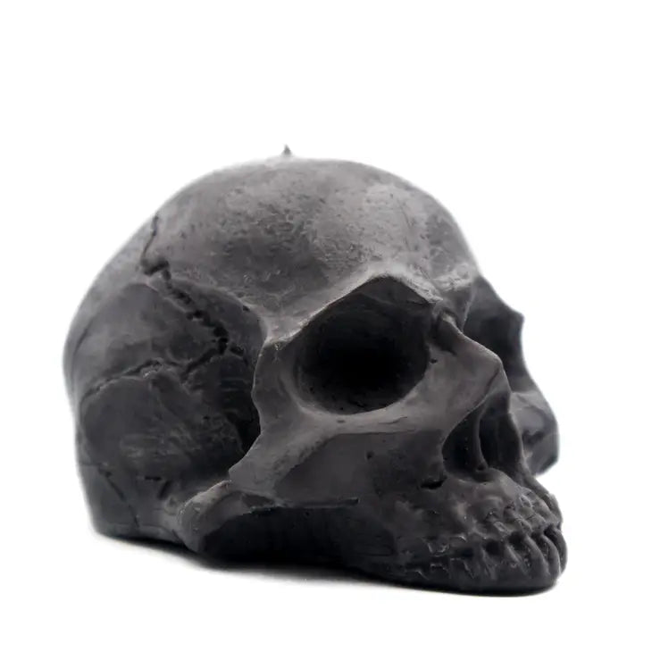 BLACK HALF SKULL | PILLAR CANDLE