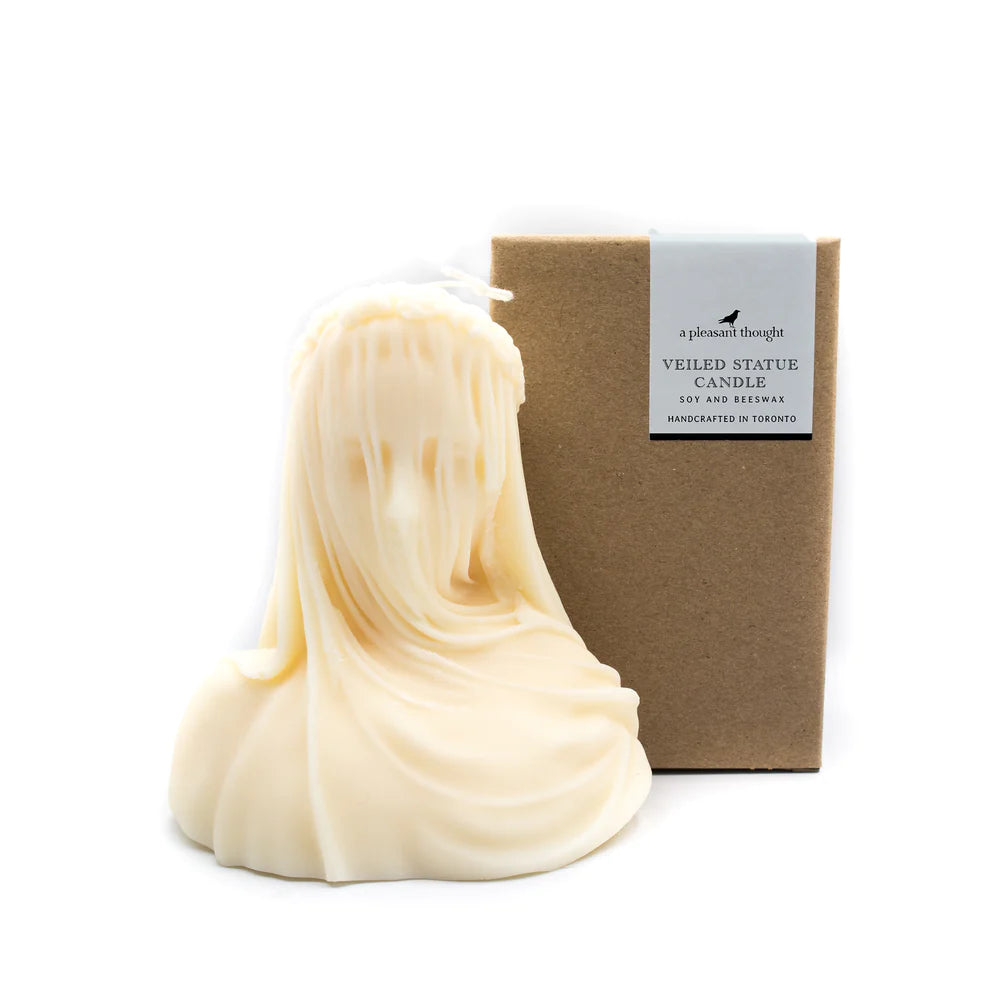 VEILED WOMAN | LARGE PILLAR CANDLE - IVORY
