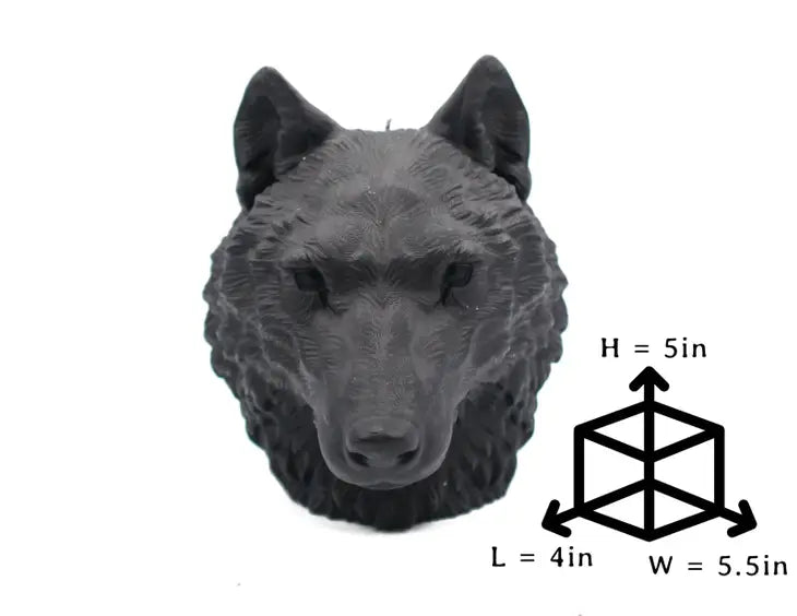 WOLF HEAD | PILLAR CANDLE ~ BLACK