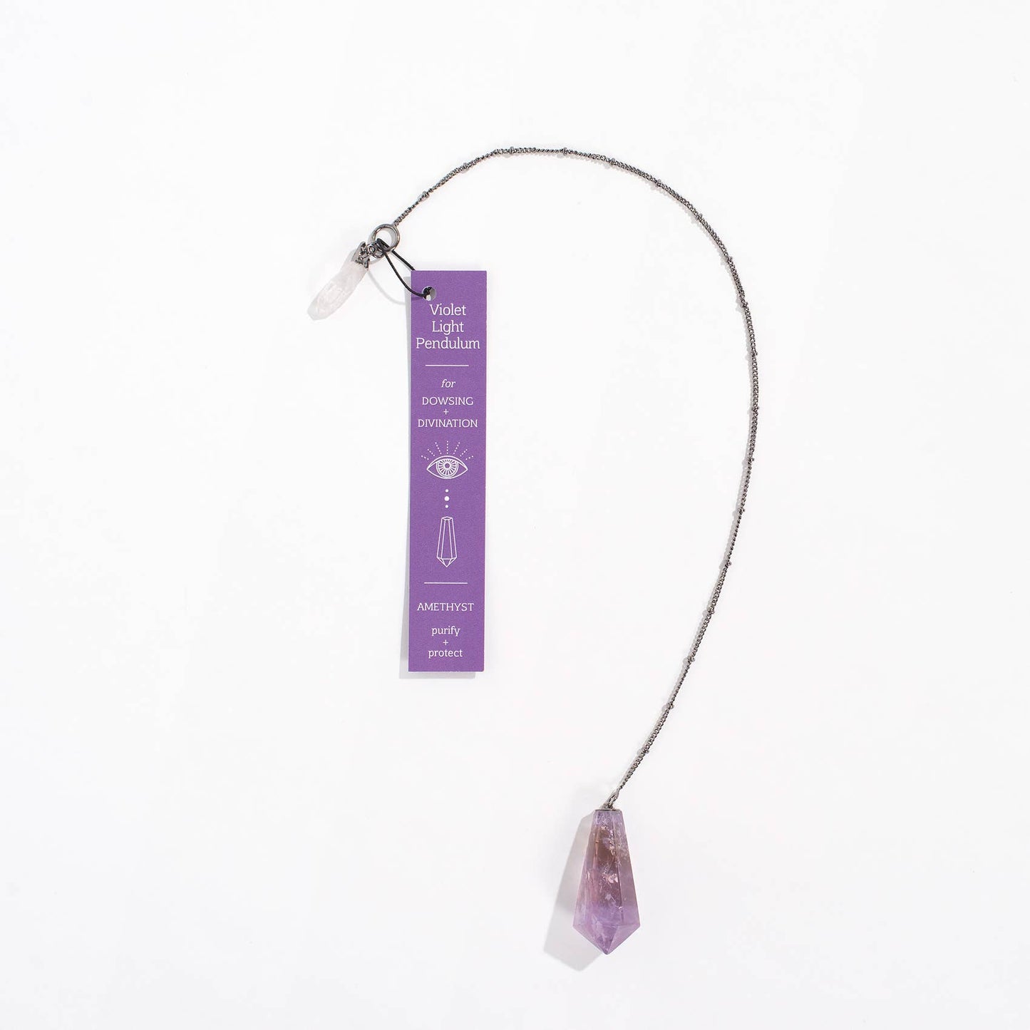 12" Violet Light Pendulum | Amethyst Crystal