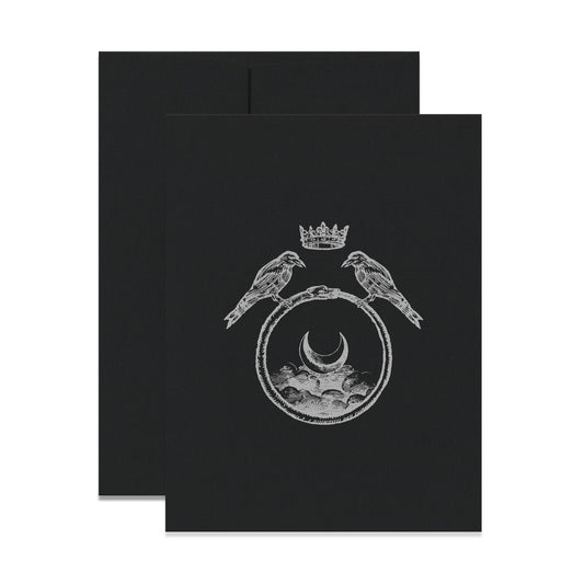 Crow Emblem Blank Greeting Card