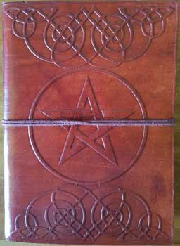 Brown Pentagram leather w/ cord | 5" x 7"