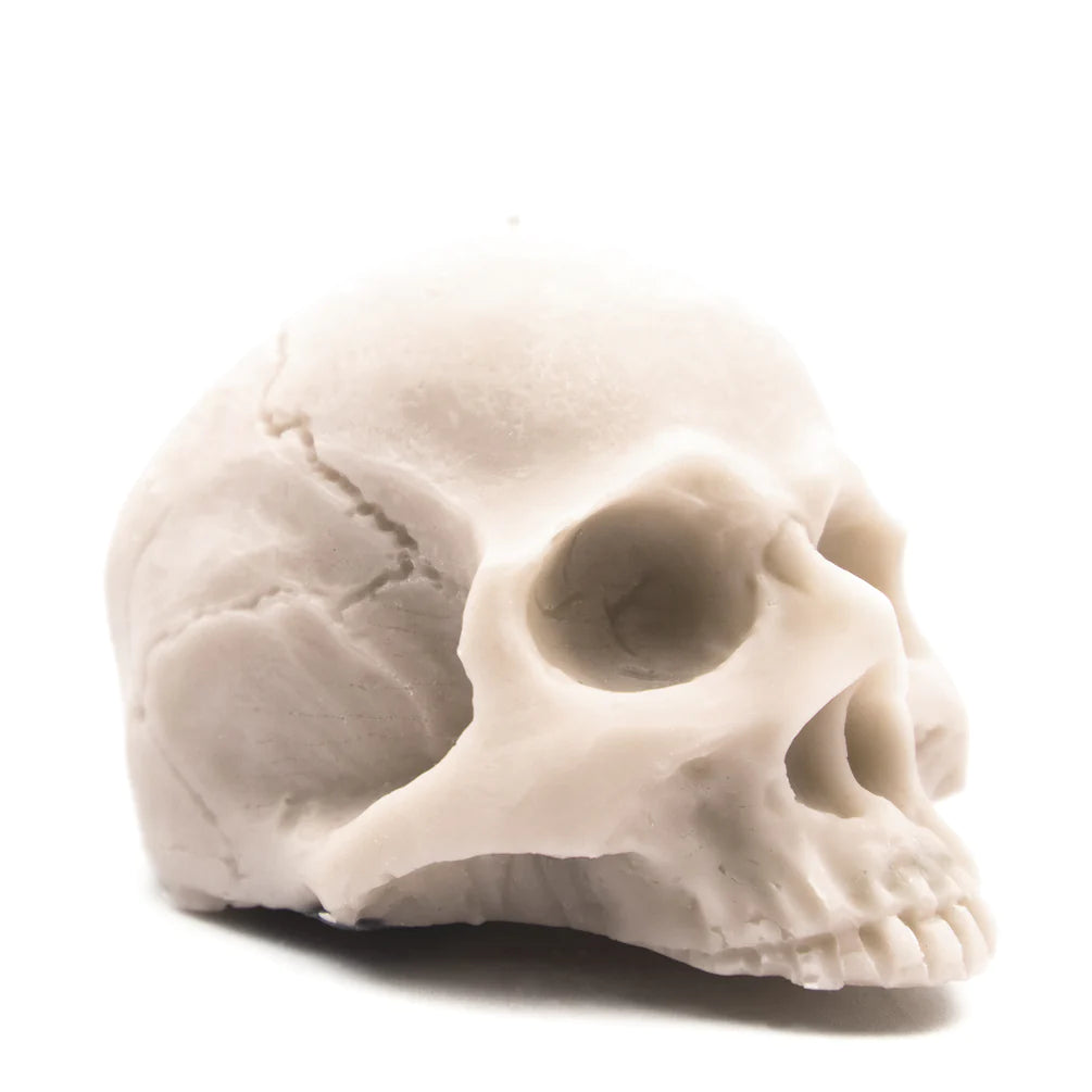 IVORY HALF SKULL | PILLAR CANDLE
