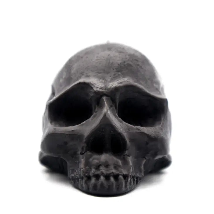 BLACK HALF SKULL | PILLAR CANDLE