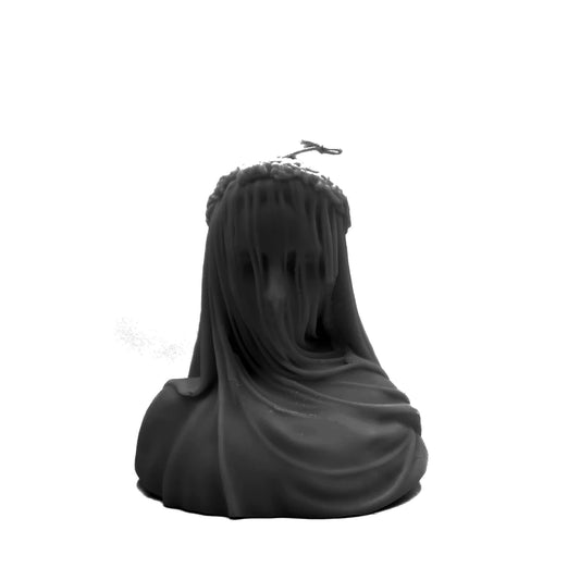 VEILED WOMAN | SMALL PILLAR CANDLE - BLACK